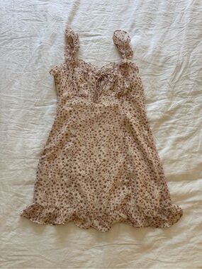 Floral Ruffle Dress in Dusty Rose